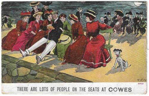 Old comic postcard cowes - cowes,, isle